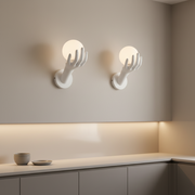 Aplica LED Decorativa MANO, 15x30cm, 1xG9, Sticla si Resina, Alb