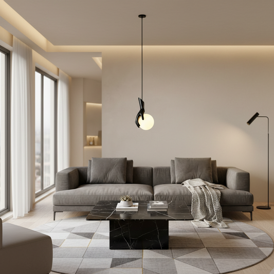 Aplica LED Decorativa MANOS, 13x120cm, 2xE27, Sticla si Resina, Negru