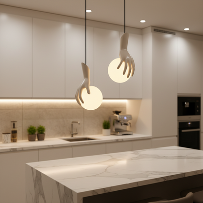 Aplica LED Decorativa MANOS, 13x120cm, 2xG9, Sticla si Resina, Alb