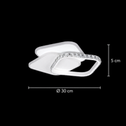 LED кристален полилей ANASTASIA 39W, Диаметър 30см, Студена/Топла/Неутрална светлина, Бял