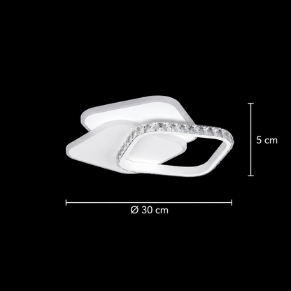 LED кристален полилей ANASTASIA 39W, Диаметър 30см, Студена/Топла/Неутрална светлина, Бял