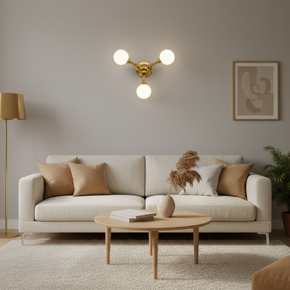 Aplica LED Decorativa ELEKTRA, 40x28cm, 3xG9, Metal si Sticla, Auriu