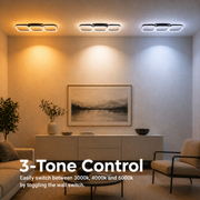 LED полилей VERTEX 34W, 3 квадрата, линеен, студена/топла/неутрална светлина, черен
