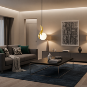Aplica LED Decorativa MANOS, 13x120cm, 1xE27, Sticla si Resina, Auriu