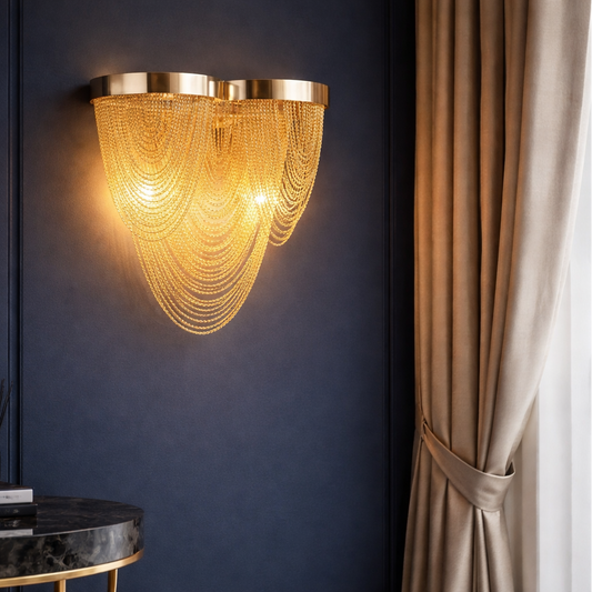 Aplice Полилей B8026/2GD, 2xE14, Диаметър 23 см, IP20, Злато, Желязо, Алуминий, Крушките не са включени