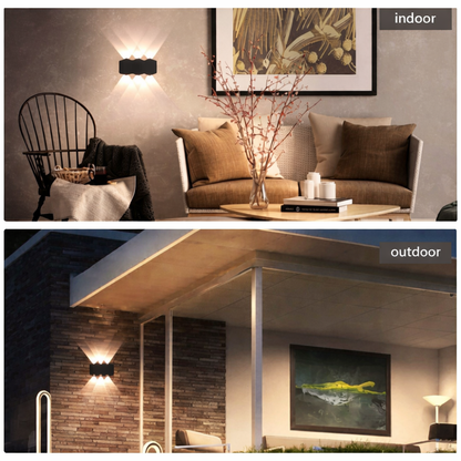 Нанесете външна светодиодна елис, 6W, 6 източника на светлина, топла светлина, черно