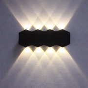Външна и вътрешна LED стенна лампа, 4 източника x 1W, IP65, ABS, черна, 3000K