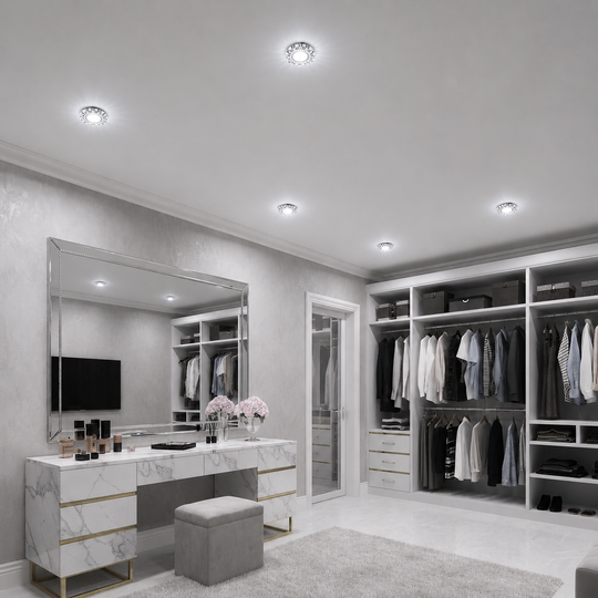 ORBITA LED спот, 5W, кръгъл, студена светлина + RGB, бял, смола и стъкло LED спот Заглавие по подразбиране Alessandro Design