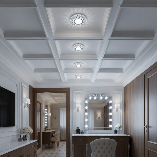 ORBITA LED спот, 5W, кръгъл, студена светлина + RGB, бял, смола и стъкло LED спот Заглавие по подразбиране Alessandro Design