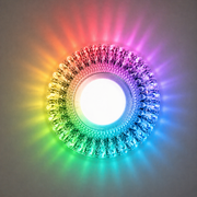 LED спот ORBITA, 5W, кръгъл, студена светлина + RGB, бял, смола и стъкло