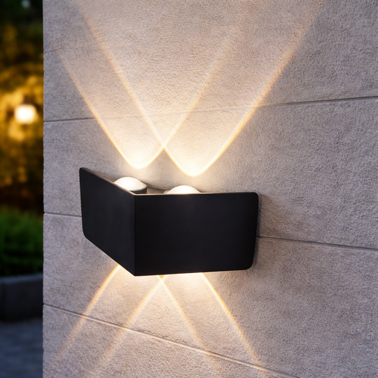 AX230 LED стенна лампа, външна, 4 източника, 4W, черна, 3000K Външни стенни лампи Заглавие по подразбиране Alessandro Design