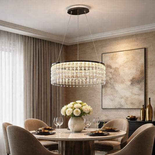 LED полилей CC41003/400CH, Диаметър 40 см, Височина 120 см, IP20, Студена/Неутрална/Топла светлина, Димируем, Сребрист, Кристал, Стомана