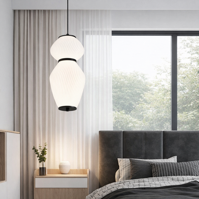 Висящ полилей LT022/2WH, 2xE27, диаметър 40,5 см, височина 16,5 см, IP20, бял, плексиглас, желязо, крушките не са включени