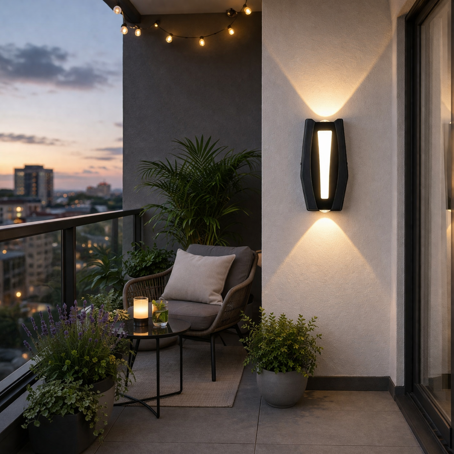 Fantasis Прилагайте външен и интериорен светодиод, 2 източника x 1W, IP65, Metallic, Black, 3000K