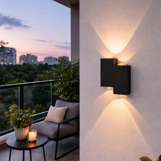 LED стенна лампа AX232, външна, 4 източника, 4W, черна, 3000K Външни стенни лампи Заглавие по подразбиране Alessandro Design