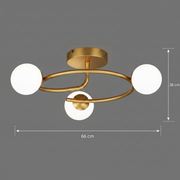 LED и кристален полилей ORBIT, 66cm, 3xE27, Globes, Gold