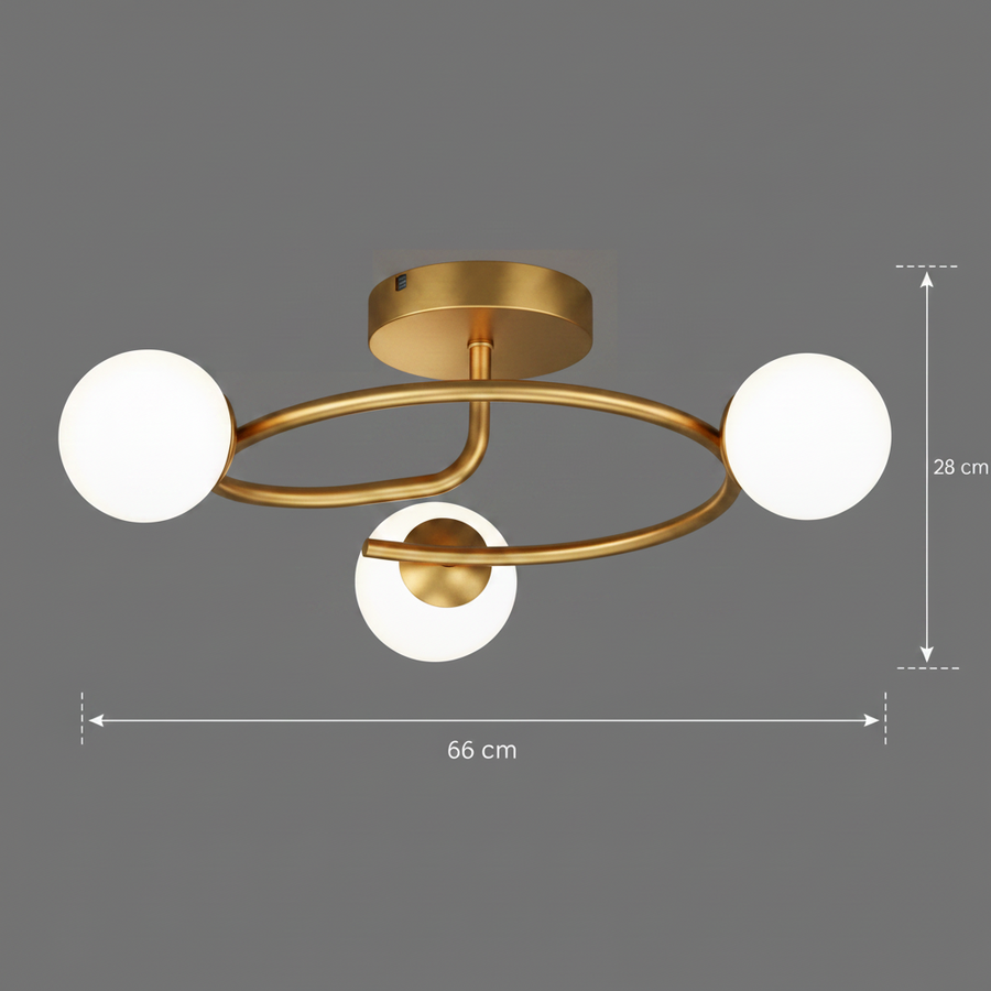 LED и кристален полилей ORBIT, 66cm, 3xE27, Globes, Gold
