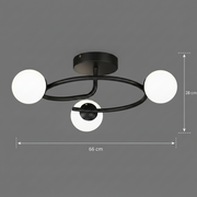 LED и кристален полилей ORBIT, 66cm, 3xE27, Globes, Черен