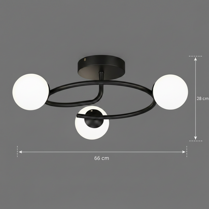 LED и кристален полилей ORBIT, 66cm, 3xE27, Globes, Черен