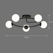 LED и кристален полилей ORBIT, 72cm, 5xE27, Globes, Черен