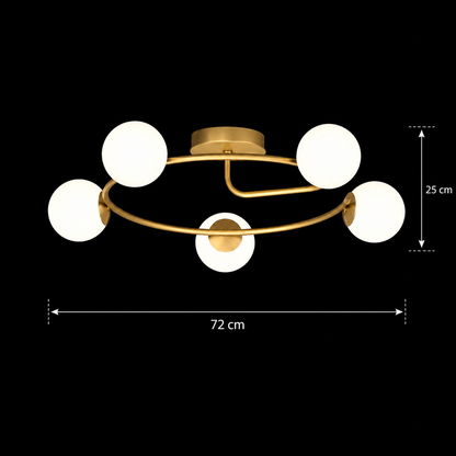 LED и кристален полилей ORBIT, 72cm, 5xE27, Globes, Gold