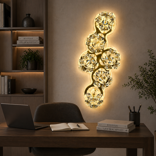 BLOSSOM Crystal Декоративна LED стенна лампа Студена/Неутрална/Топла светлина Златни вътрешни стенни лампи Заглавие по подразбиране Alessandro Design