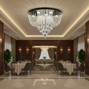 MAGE Crystal LED полилей Eleganza, 26W, топла/неутрална/студена светлина, диаметър 50 см, блестящ хром