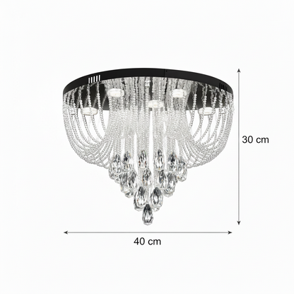 Crystal MAGE Nobile LED полилей, 22 W, топла/неутрална/студена светлина, диаметър 40 см, блестящ хром