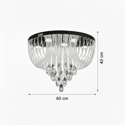 MAGE Crystal LED полилей Eleganza, 26W, топла/неутрална/студена светлина, диаметър 50 см, блестящ хром