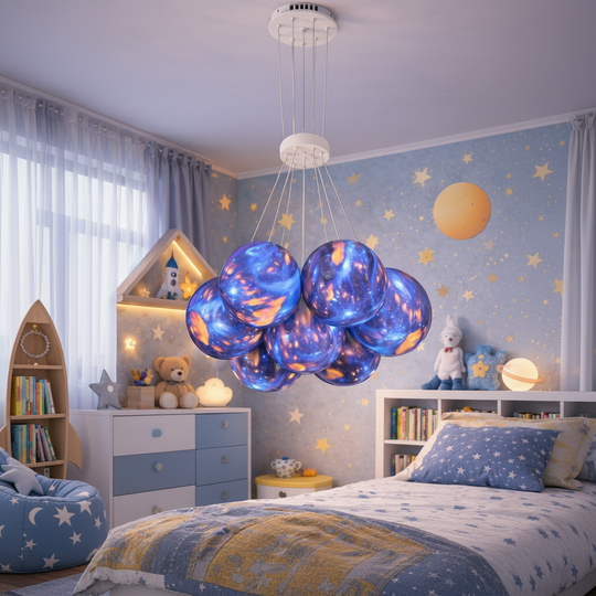 Детски полилей PLANETE, 7xE27, D30 см, Метал, Многоцветен Детски полилеи Default Title Alessandro Design
