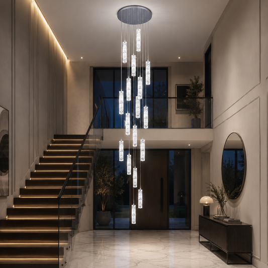 LED кристален полилей 82W 3000K4000K6000K Amiri Диаметър 40cm x Височина 300cm