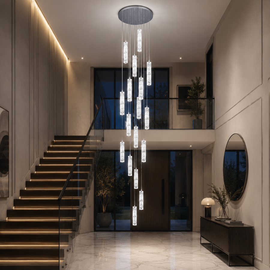 LED кристален полилей 82W 3000K4000K6000K Amiri Диаметър 40cm x Височина 300cm