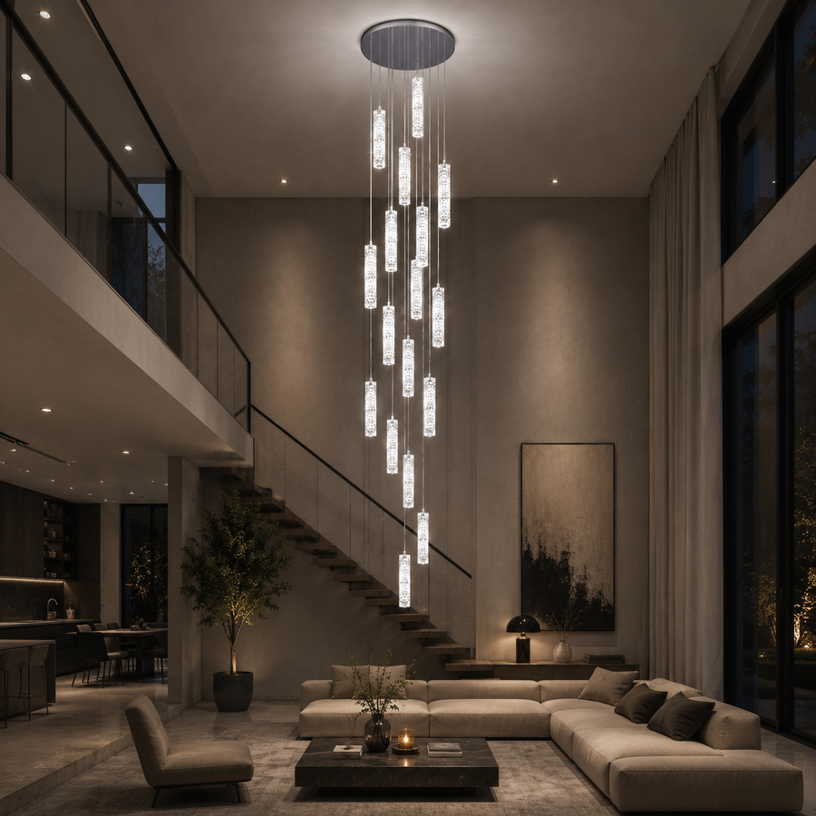 LED кристален полилей 82W 3000K4000K6000K Amiri Диаметър 40cm x Височина 300cm