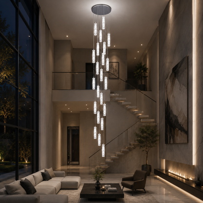 LED кристален полилей 82W 3000K4000K6000K Amiri Диаметър 40cm x Височина 300cm