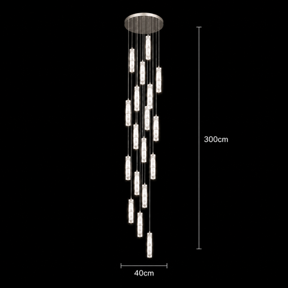 LED кристален полилей 82W 3000K4000K6000K Amiri Диаметър 40cm x Височина 300cm