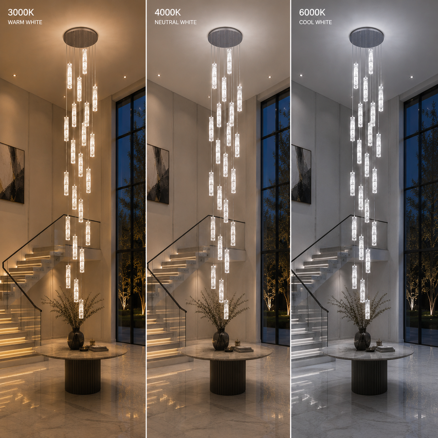 LED кристален полилей 82W 3000K4000K6000K Amiri Диаметър 40cm x Височина 300cm