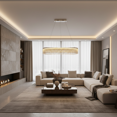 Кристален полилей VOLNA Grande Regalis, 128 W, 80x25 см, топла/неутрална/студена светлина, бял, метал и кристал