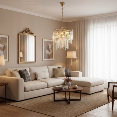 Кристален полилей TWEEZE Elegance, Φ50 см, 9xE14, злато, метал и кристал