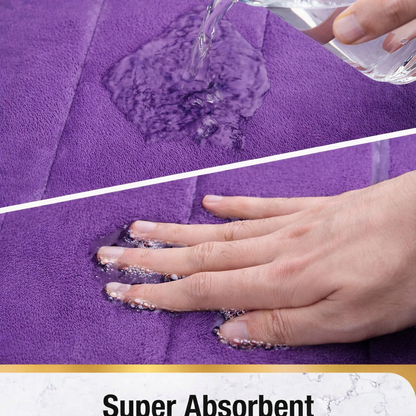 Комплект от 3 постелки за баня, 50x40 см, сини, неплъзгащи се