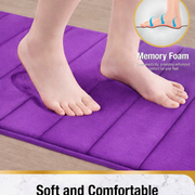 Комплект от 3 постелки за баня, 50x40 см, сини, неплъзгащи се