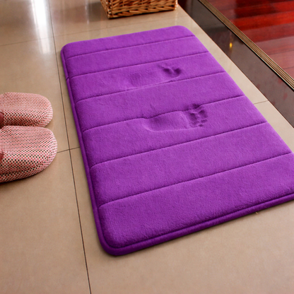 Комплект от 3 постелки за баня, 50x40 см, сини, неплъзгащи се