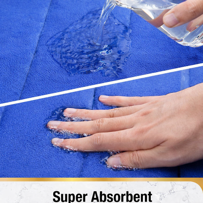 Комплект от 3 постелки за баня, 50x40 см, сини, неплъзгащи се
