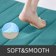 Комплект от 3 постелки за баня, 50x40 см, сини, неплъзгащи се