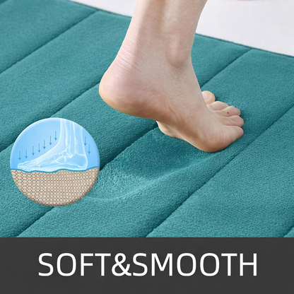 Комплект от 3 постелки за баня, 50x40 см, сини, неплъзгащи се