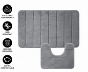 Комплект от 3 постелки за баня, 50x40 см, сини, неплъзгащи се