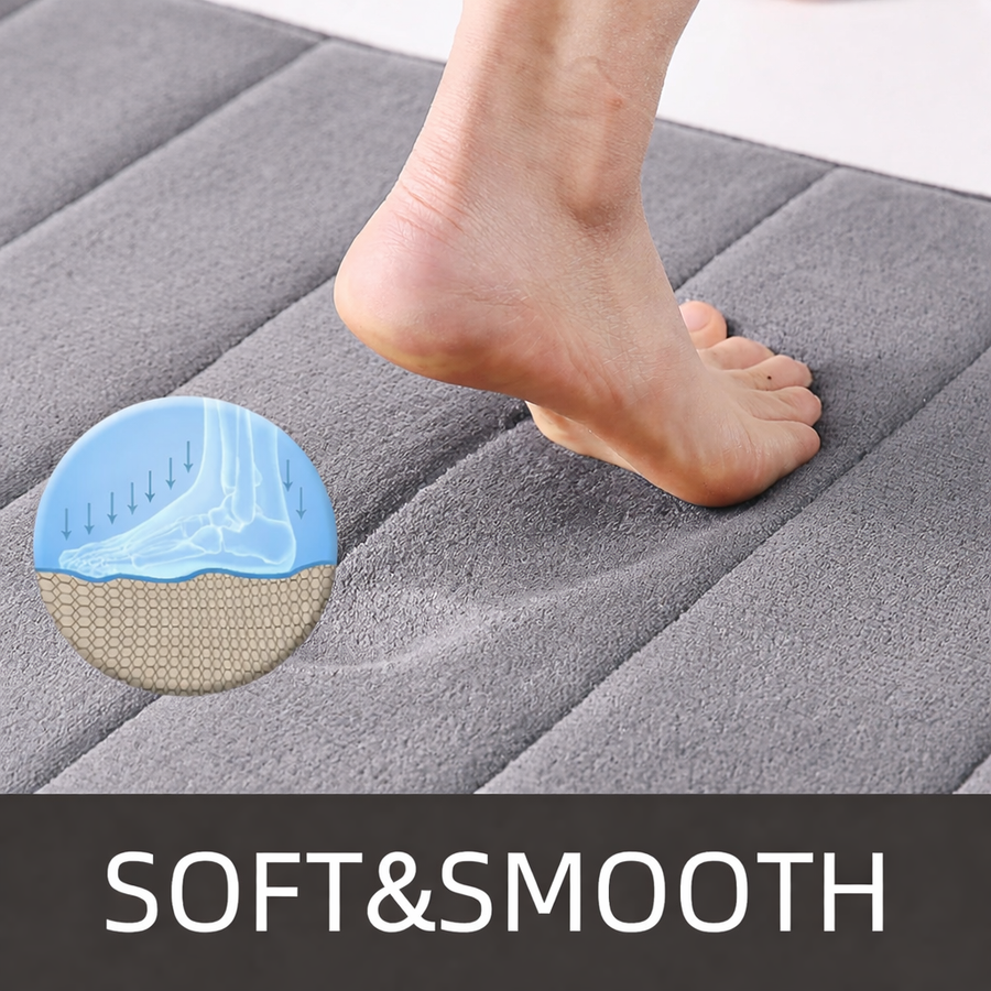 Комплект от 3 постелки за баня, 50x40 см, сини, неплъзгащи се