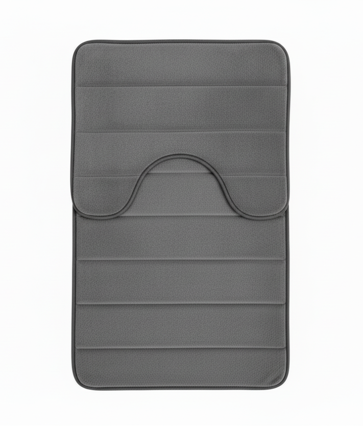 Комплект от 3 постелки за баня, 50x40 см, сини, неплъзгащи се