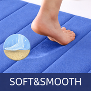 Комплект от 3 постелки за баня, 50x40 см, сини, неплъзгащи се