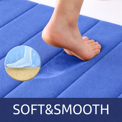 Комплект от 3 постелки за баня, 50x40 см, сини, неплъзгащи се