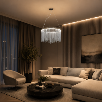 LED похот, окачена с дистанционното управление на Magnus Illumina, 38W, студена/гореща/неутрална светлина, размазана, лъскава хром